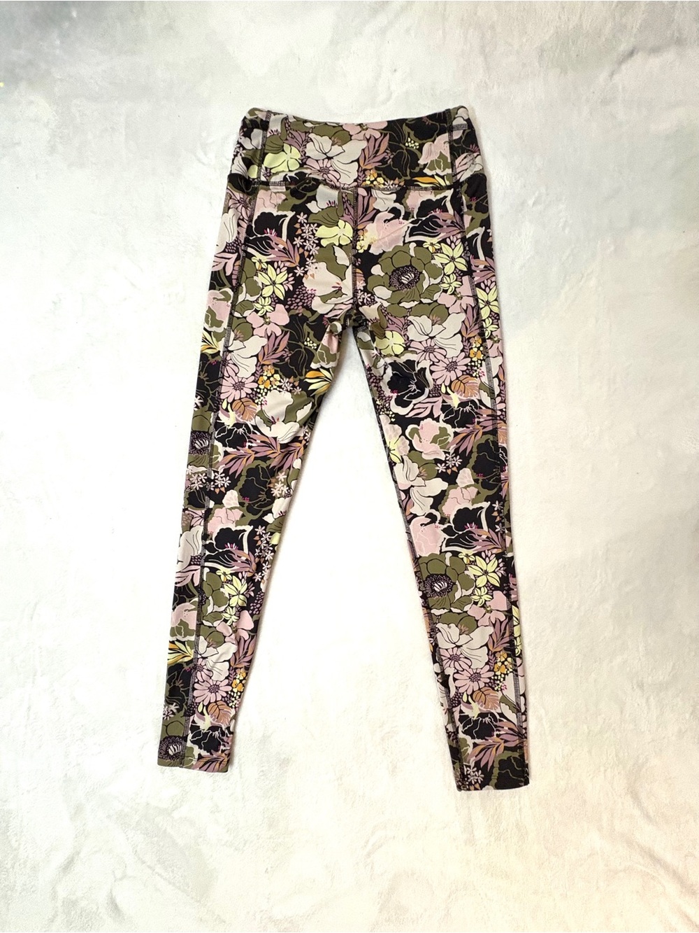 FP Movement by Free People Floral High-Rise Leggings - Black, Pink & Green